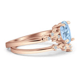 Two Piece Oval Natural Stone Chevron Rings