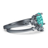 Two Piece Oval CZ Ring