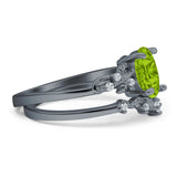 Two Piece Oval CZ Ring