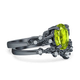 Two Piece Oval CZ Ring
