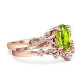 Two Piece Oval CZ Ring