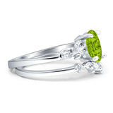 Two Piece Oval CZ Ring