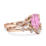 Two Piece Oval CZ Ring