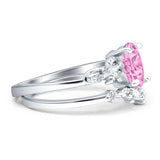 Two Piece Oval CZ Ring