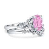 Two Piece Oval CZ Ring