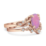 Two Piece Oval CZ Ring