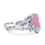 Two Piece Oval CZ Ring