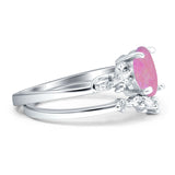 Two Piece Oval CZ Ring