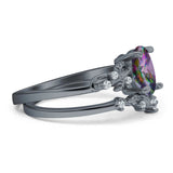 Two Piece Oval CZ Ring