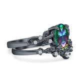 Two Piece Oval CZ Ring
