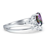 Two Piece Oval CZ Ring