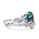 Two Piece Oval CZ Ring