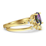 Two Piece Oval CZ Ring