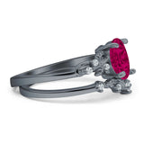 Two Piece Oval CZ Ring