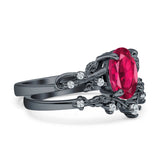 Two Piece Oval CZ Ring