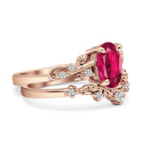 Two Piece Oval CZ Ring