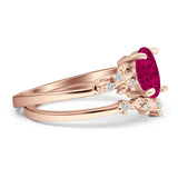 Two Piece Oval CZ Ring