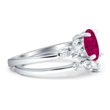 Two Piece Oval CZ Ring