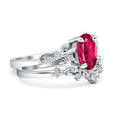 Two Piece Oval CZ Ring