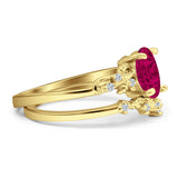 Two Piece Oval CZ Ring