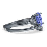 Two Piece Oval CZ Ring