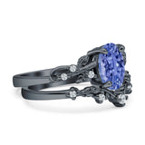 Two Piece Oval CZ Ring