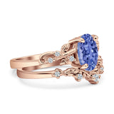 Two Piece Oval CZ Ring