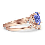 Two Piece Oval CZ Ring