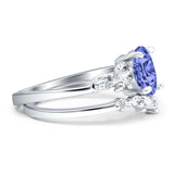 Two Piece Oval CZ Ring
