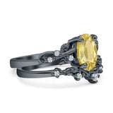 Two Piece Oval CZ Ring