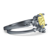 Two Piece Oval CZ Ring