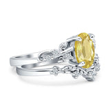 Two Piece Oval CZ Ring