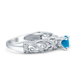 Art Deco Round Natural Stone Filigree Ring