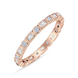 Minimalist 2.5mm Full Eternity Band Cubic Zirconia 925 Sterling Silver