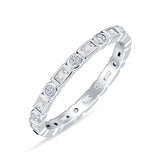 Minimalist 2.5mm Full Eternity Band Cubic Zirconia 925 Sterling Silver
