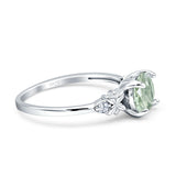 Art Deco Round Natural Stone Floral Ring