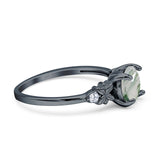 Art Deco Round Natural Stone Floral Ring