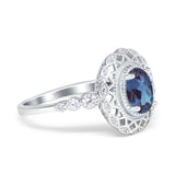 Art Deco Oval Natural Stone Beaded Ring