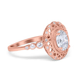 Art Deco Oval Natural Stone Beaded Ring