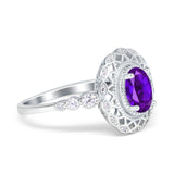 Art Deco Oval Natural Stone Beaded Ring