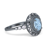 Art Deco Oval Natural Stone Beaded Ring