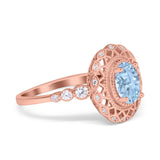 Art Deco Oval Natural Stone Beaded Ring