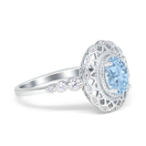 Art Deco Oval Natural Stone Beaded Ring