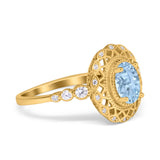 Art Deco Oval Natural Stone Beaded Ring