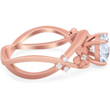 Art Deco Round Natural Stone Flower Ring