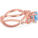 Art Deco Round Natural Stone Flower Ring