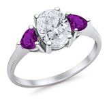 Three Stone Oval Natural Stone Trio Ring