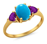 Three Stone Oval Natural Stone Trio Ring