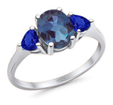 Three Stone Oval Natural Stone Trio Ring