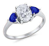 Three Stone Oval Natural Stone Trio Ring